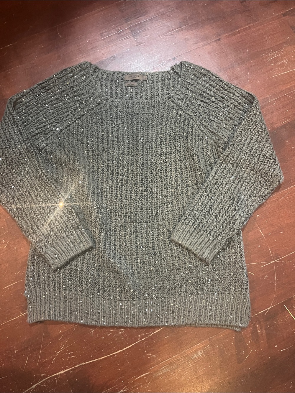 Glitter Lover’s Bundle Women's Mixed-Knit Crewneck Sweaters- Black and Gray - Picture 5 of 10